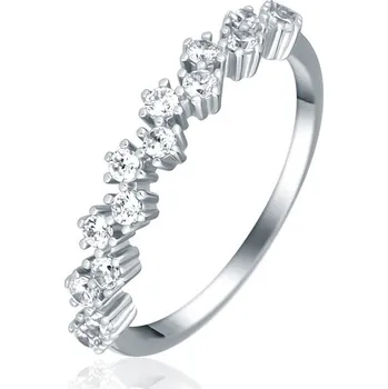 Prsten JVD Blyštivý stříbrný prsten se zirkony SVLR1025XH2BI 60 mm + 2 měsíce na vrácení zboží