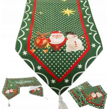 Povlak na dekorativní polštářek dobirkov.cz Vánoční zelený běhoun na vánoční stůl 205x35cm