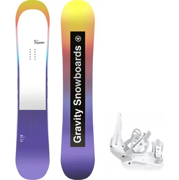 Snowboarding Gravity snowboards Snowboard komplet Gravity Thunder 24/25 + vázání S230 white Velikost: 148 cm, Velikost vázání: S/M