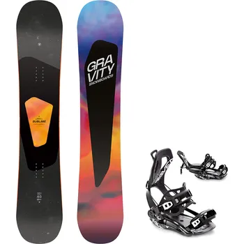 Snowboard Gravity snowboards snowboard komplet Gravity Sublime 24/25 + vázání Fastec FT360 black Velikost: 152 cm, Velikost vázání: M