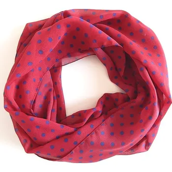 Šátek HEDVA ČESKÝ BROKÁT Šál PESh 30x140 tisk puntík větší Barevná varianta: červená/modrá