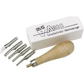 Dřevěná hračka Sada rydel Abig s dřevěným držákem v krabičce - 5ks (Sada rydel Abig s dřevěným držákem v krabičce - 5ks)