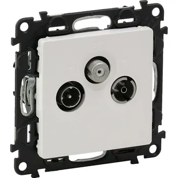 spínač Legrand 753164 VALL BÍLÁ ZÁS. TV-RD-SAT KON.