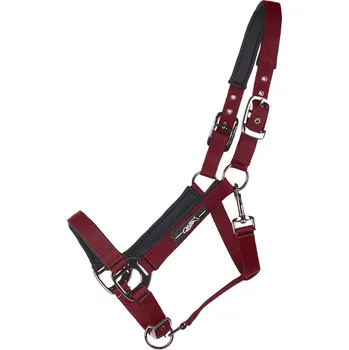 Vybavení pro koně QHP Ohlávka Deluxe QHP, burgundy COB
