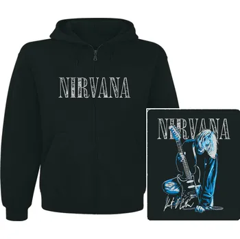 Pánská mikina mikina s kapucí a zipem Nirvana - Kurt Cobain guitar