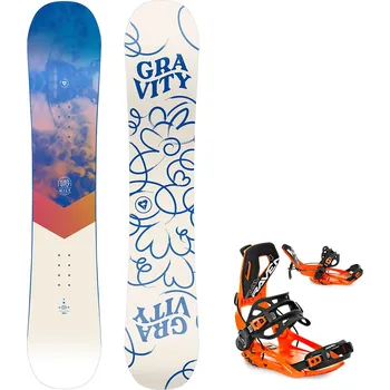 Snowboard Gravity snowboards Snowboard komplet Gravity Mist 24/25 + vázání Fastec FT360 orange Velikost: 149 cm, Velikost vázání: M