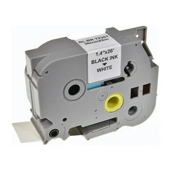 Kancelářská technika G&G kompatibilní páska do tiskárny štítků, pro Brother, TZE-261, černý tisk/bílý podklad, laminovaná, 8m, 36mm