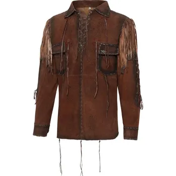 Pánská košile Stars & Stripes Košile kožená Crockett Stars & Stripes, pánská, hnědá XL