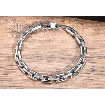 Náramek B-TOP Stylový náramek z nerezové oceli s ozubeným vzorem