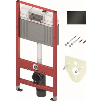 Podomítková nádrž a konstrukce Tece Base Rámový modul 112 cm pro WC včetně vložky a tlačítka, černá mat 9400414
