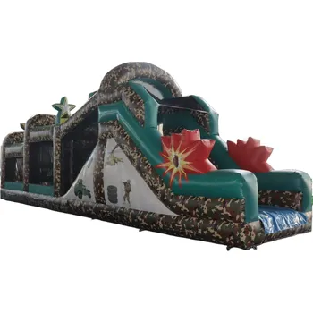 Skákací hrad Nafukovací atrakce Armáda | Boot camp | Se skluzavkou - TOP provedení - česká certifikace