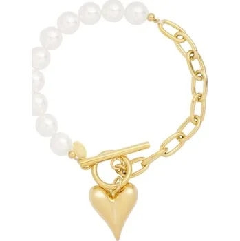 Náramek ORNAMENTI Pozlacený náramek Pearls Zirconia gold