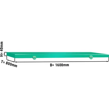 Pec na pizzu G.Gastro Chopping Board for Prep Table - 800x1600mm - Thickness: 40mm - HACCP-Compliant - HDPE (PE500) - Green