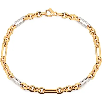 Náramek Pánský náramek s hranatými očky dvou tvarů 5mm IZ31136N + dárkové balení LUXUS zdarma