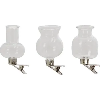 Váza Váza na klipsně, čirá, pr.4x7cm (balení obsahuje 3 kusy)|Esschert Design