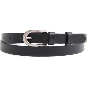 Opasek Dámský úzký kožený opasek Špongr 2072 černý Velikost = obvod pasu (cm): 80 cm