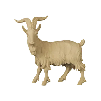 Vánoce Ornatis Kozel stojící Provedení: Přírodní bez malování, Velikost stojících figur dospělých postav: 14 cm Dřevěná vyřezávaná soška kozla