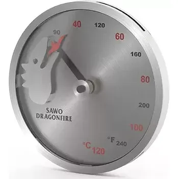 Kulatý teploměr do sauny Sawo 176016 - 40-120°C, 90-240F, 140x140x30mm, ocel, 0.5kg