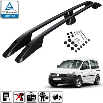 Příčník na automobil Podélné nosiče černé Volkswagen Caddy, r.v. 2005-2020