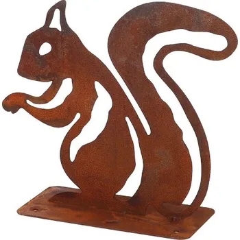 Zahradní dekorace Dekorace RUST na podstavci, veverka, kov, 23x8x20cm|Esschert Design