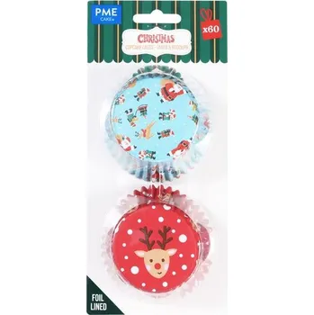 Termobox PME KOŠÍČKY NA MUFFINY - SANTA A RUDOLF 52x32mm 60ks
