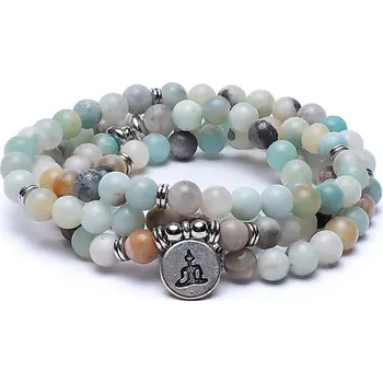 Náhrdelník Mala náhrdelník nebo náramek Amazonit Buddha