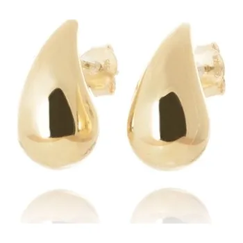 Náušnice Dámské náušnice ze žlutého zlata slza NA1624F + DÁREK ZDARMA