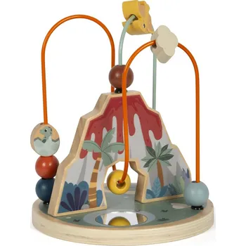 Dřevěná hračka Small Foot Motorický labyrint se zrcátkem - Dino