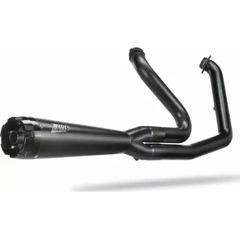 Výfuk pro motocykl Výfukový systém motocyklu ZARD FULL KIT EXHAUST SYSTEM 2:1 pro motocykl HARLEY DAVIDSON SOFTAIL STANDARD rok 2017-2024 viz popis, barva černá (kompletní homologovaný výfuk ZARD, řemeslná výroba Made In Italy)