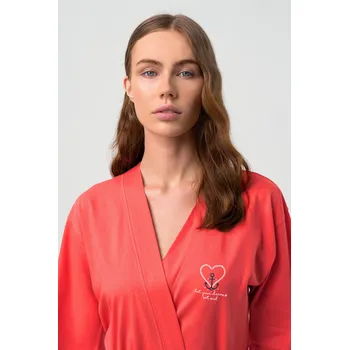 Dámský župan Vamp - Župan s krátkým rukávem 20913 - Vamp coral sun S