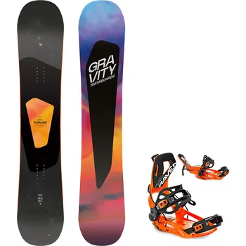 Snowboard Gravity snowboards snowboard komplet Gravity Sublime 24/25 + vázání Fastec FT360 orange Velikost: 152 cm, Velikost vázání: M