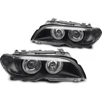 Přední světlomet TUNING-TEC Přední světla BMW E46 03-06 coupe/cabrio - černé XENON ANGEL EYES
