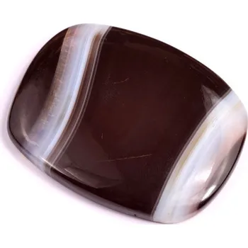 Přírodní kámen Kabošon Black Banded Agate č.2469 (47x37x6mm)