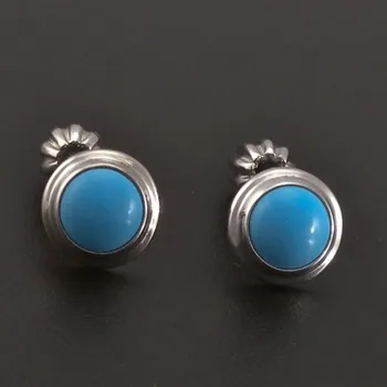 Náušnice Goldpoint Náušnice bílé zlato tyrkysy Váha: 1.05 g