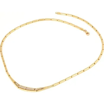 Náhrdelník Dámský luxusní náhrdelník ze žlutého zlata se zirkony ZLNAH194F 45 cm + DÁREK ZDARMA