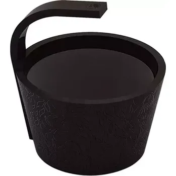 Kbelík s plastovou vložk do sauny Sawo 176076 - 4L, barva černá, vyrytý vzor po povrchu