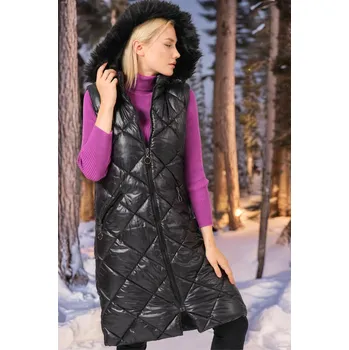 Dámská vesta Z6717 DEWBERRY DÁMSKÁ VESTA - TMAVĚ ČERNÁ dewberry černá 2445588