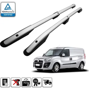 Příčník na automobil Podélné nosiče stříbrné Fiat Doblo Maxi II, r.v. 2010-2022