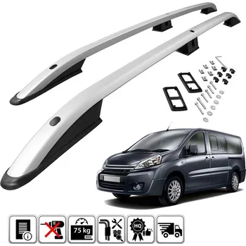 Příčník na automobil Podélné nosiče stříbrné Citroen Jumpy II, r.v. 2007 - 2016 - dlouhá verze L2