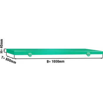 Kuchyňské prkénko G.Gastro Commercial Prep Table Cutting Board 1000×800×40 mm – HACCP - Green - PE500 Plastic - 4 Stoppers