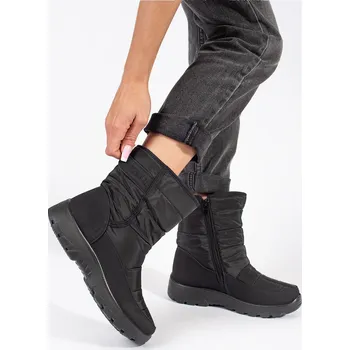 Dívčí sněhule Zajímavé černé dámské sněhule platforma 37