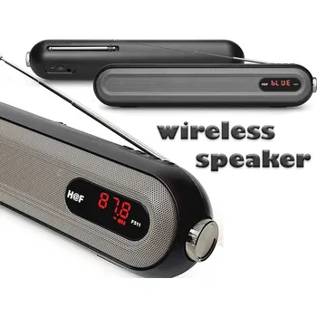 Bluetooth reproduktor Designový bezdrátový bluetooth reproduktor HF-F511, délka 40,5cm, LED displej, anténa - šedá