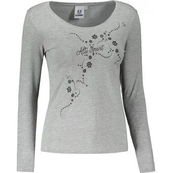 Dámské triko s dlouhým rukávem ALTISPORT CARRYOVER ALW009169 TMAVĚ ŠEDÝ MELÍR XL