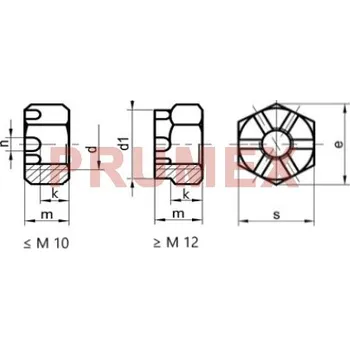 Matice Matice korunková DIN 935 M16 |08| pozink