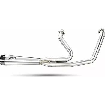 Výfuk pro motocykl Výfukový systém motocyklu ZARD FULL KIT EXHAUST SYSTEM 2:1 pro motocykl HARLEY DAVIDSON SOFTAIL STANDARD rok 2017-2024 viz popis, barva leštěný chrom / černá koncovka (kompletní homologovaný výfuk ZARD, řemeslná výroba Made In Italy)