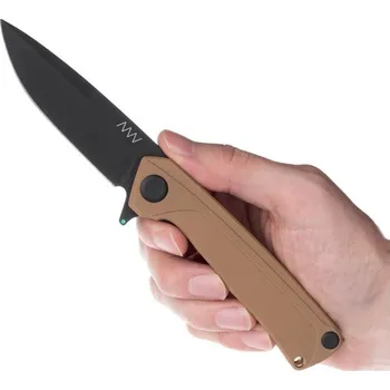 Multifunkční nůž Zavírací nůž Acta non verba Z100 DLC Black / Plain edge, G10 Coyote / Liner Lock