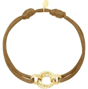 Náramek ORNAMENTI Pozlacený náramek Circle Brown gold