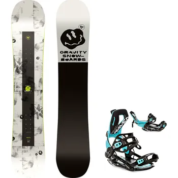 Snowboarding Gravity snowboards Snowboard komplet Gravity Madball 25/26 + vázání Fastec FT360 mint Velikost: 161 cm, Velikost vázání: M