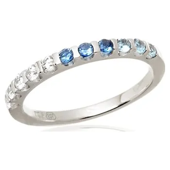 Prsten Dámský stříbrný prsten s modrými zirkony STRP0602F