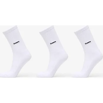 Ponožky Queens Essential Basic Crew Socks 3-Pack White 43-46